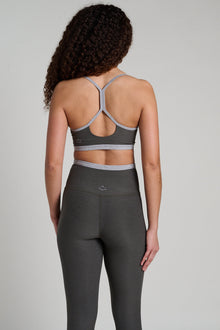 Beyond Yoga | Spacedye Outlines Strappy Bra | Dusty Forest Heather