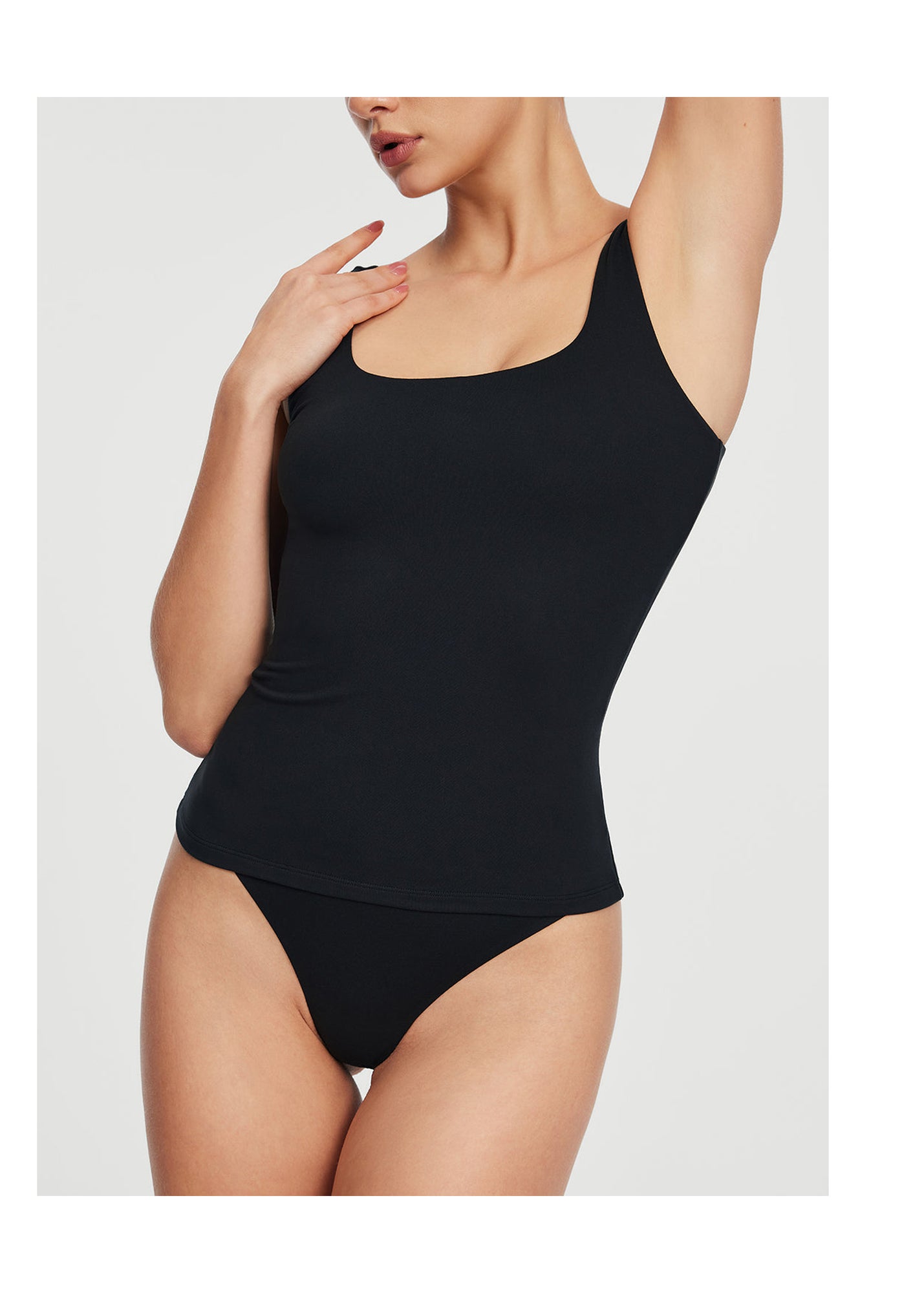 Square Neck Tank Top | Black