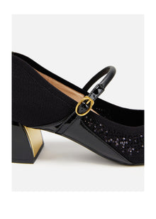 Square Toe High Heel | Black