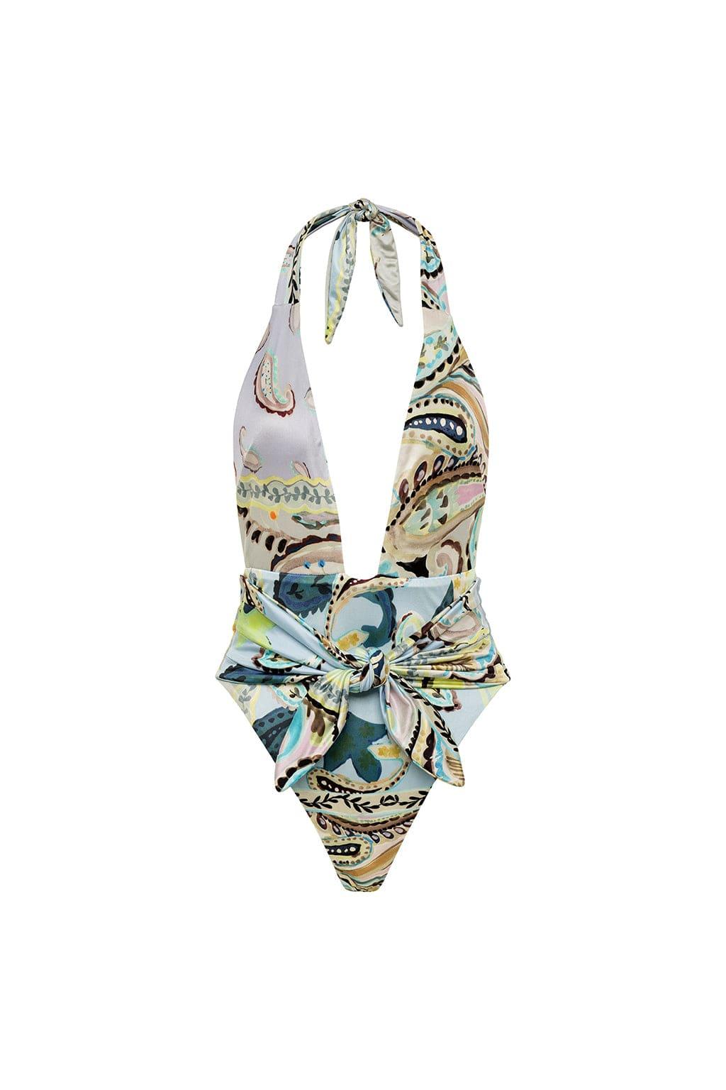St Tropez Tie Up One Piece | St. Barths Floral