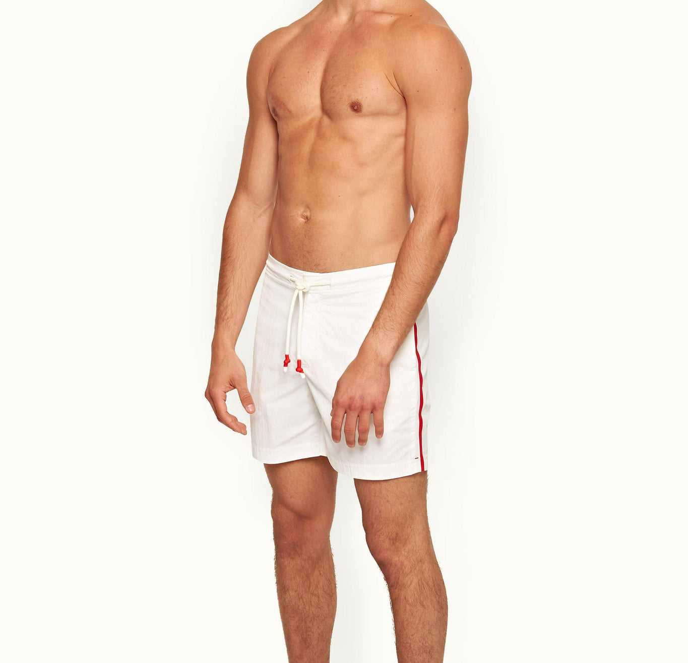 Standard Bonded Mid-Length Bonded Drawcord Swim Shorts | White