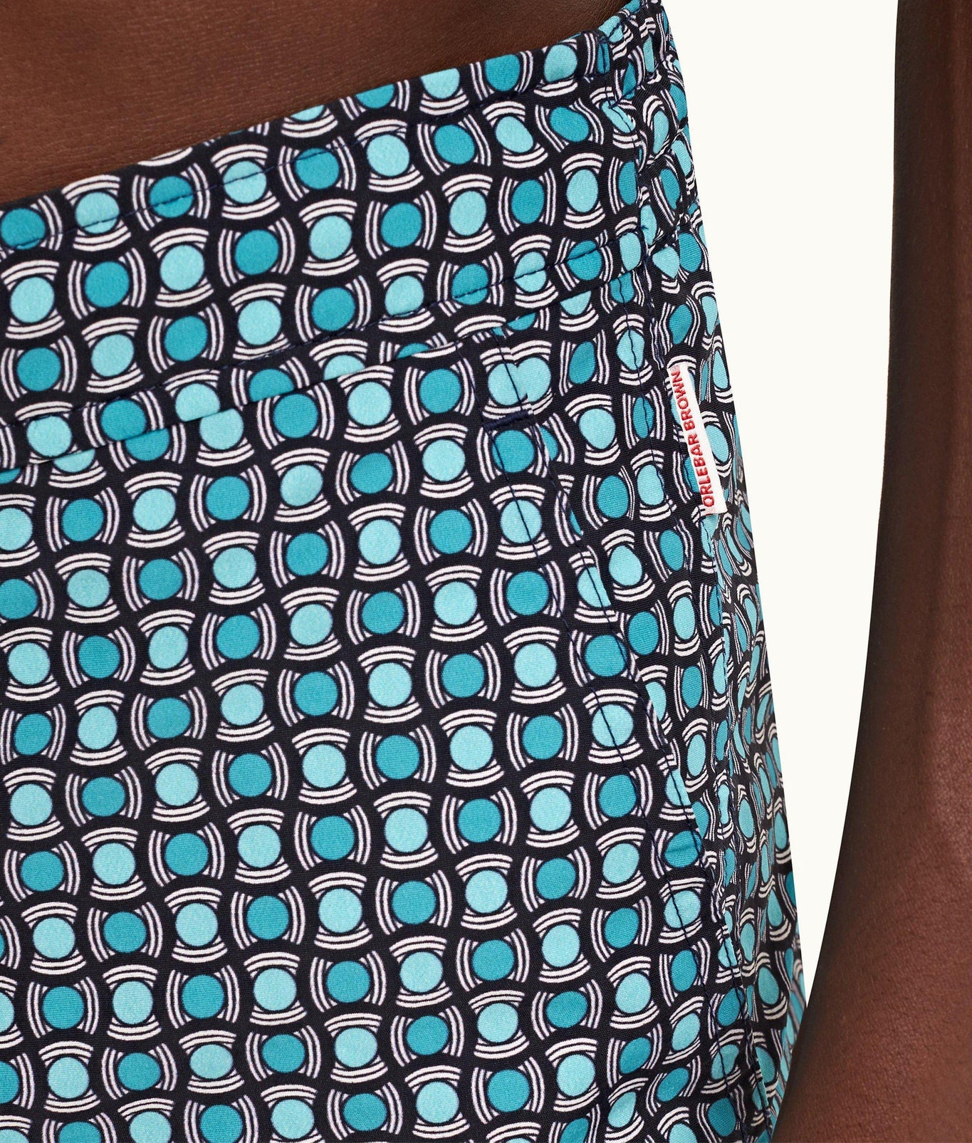 Standard Geo Tela Drawcord Mid-Length Swim Shorts | Crystal Sea