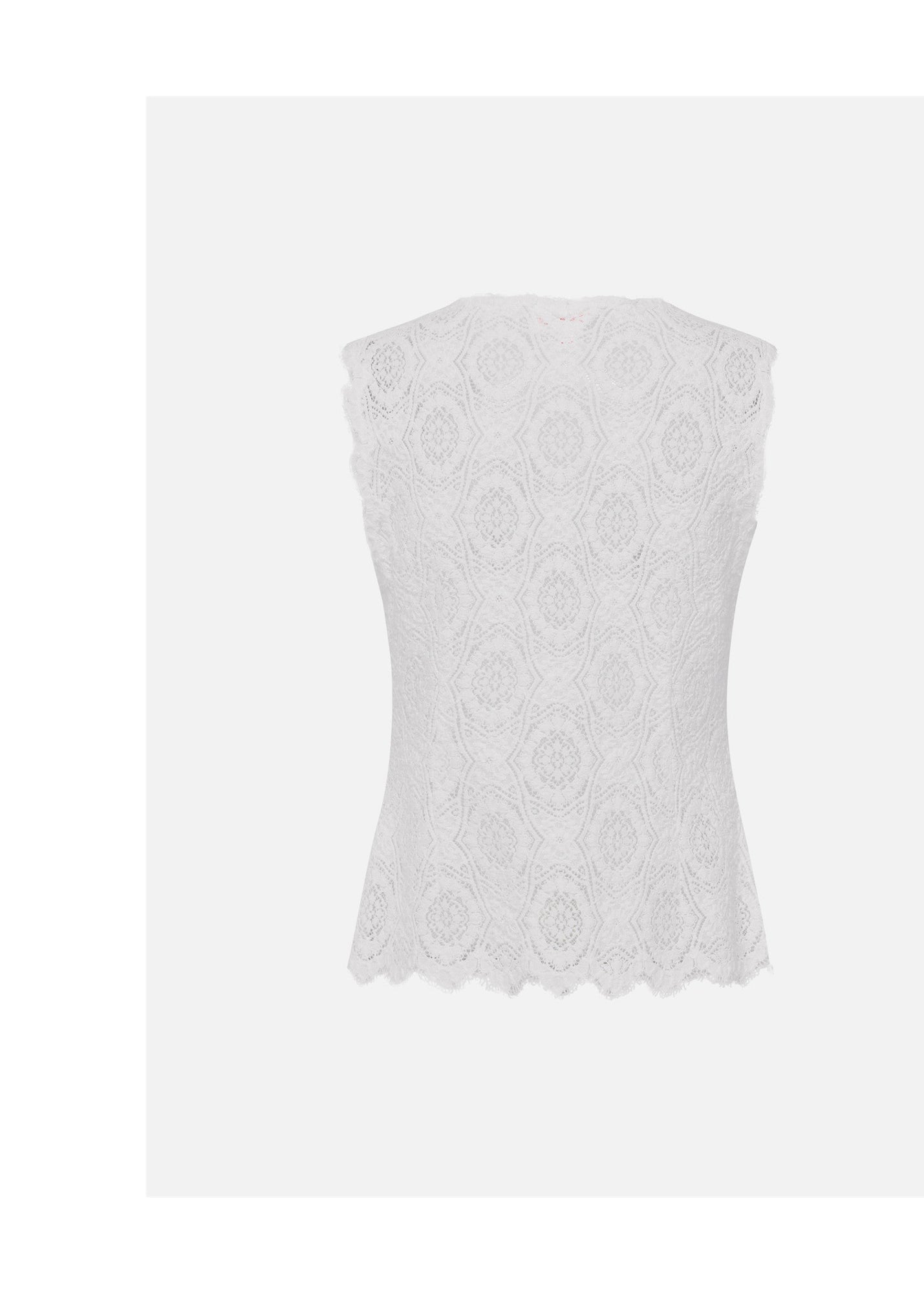 Straight-Cut Lace Vest | White