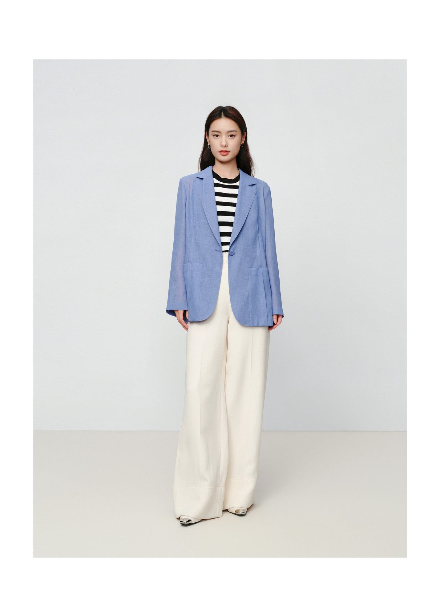 Straight-cut Blazer | Blue