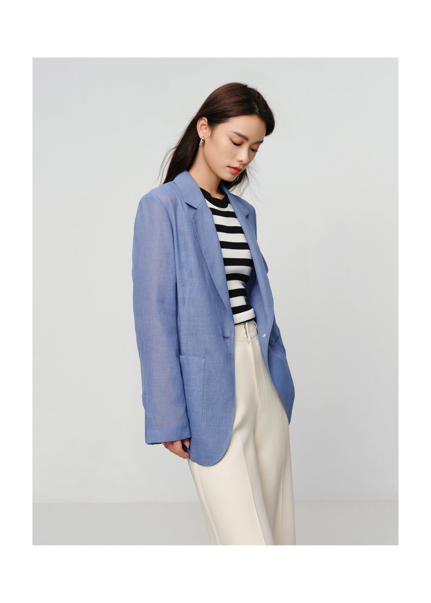 Straight-cut Blazer | Blue