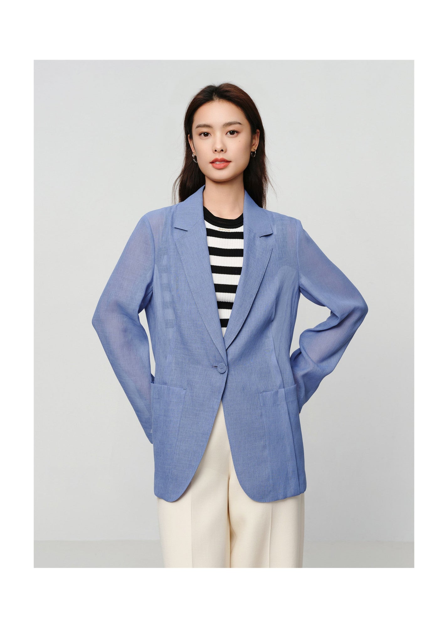 Straight-cut Blazer | Blue