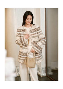 Striped Coat | Beige