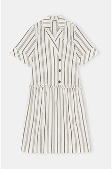 Striped Drop Waist Midi Dress | Mix Stripe Yellow Pear