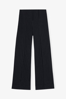Striped Stretch Cropped Trousers | Sky Captain