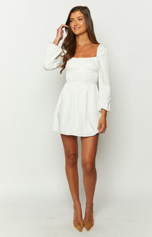 Sunnie Long Sleeve Mini Dress | White