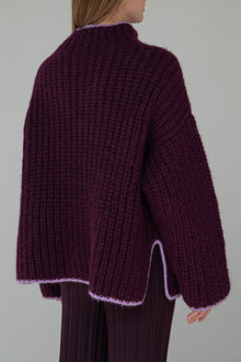 Sylvie Handknit Pullover | Aubergine