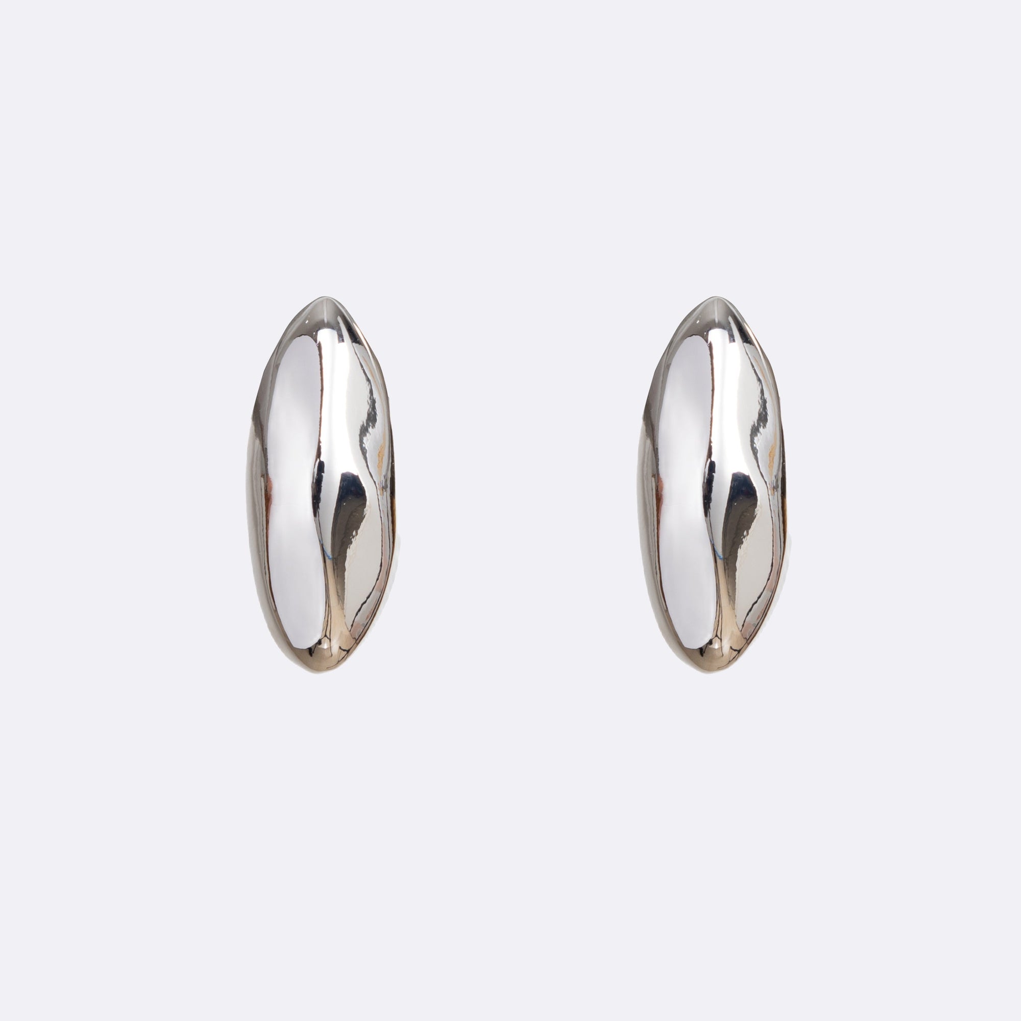 Chrome Orb Studs Earrings | Silver