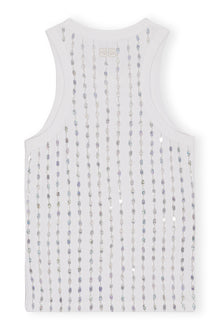 Rib Jersey Beaded Top | Bright White