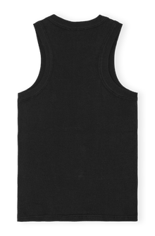 Rib Jersey Embellish Tank Top | Black