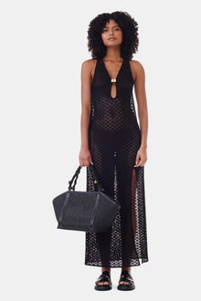 Mesh Lace Long Dress | Black