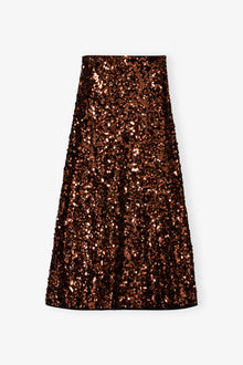 Velvet Sequins Maxi Skirt | Bitter Chocolate
