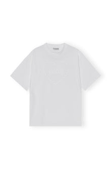 Heavy Cotton Drop Shoulder Heart T-shirt | Bright White