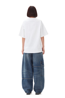 Heavy Cotton Drop Shoulder Heart T-shirt | Bright White