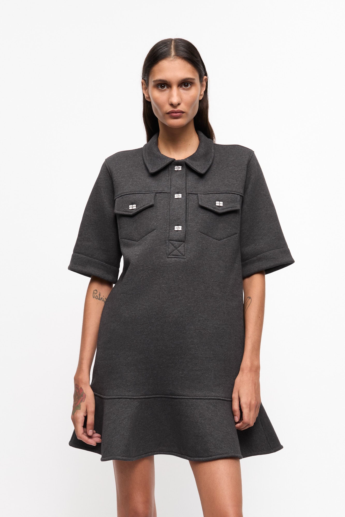 Heavy Fleece Mini Dress | Phantom