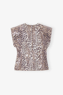 Printed Stretch Sequins Blouse | Leopard