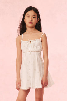 Girls Taralynn Eyelet Lace Dress | Optic White
