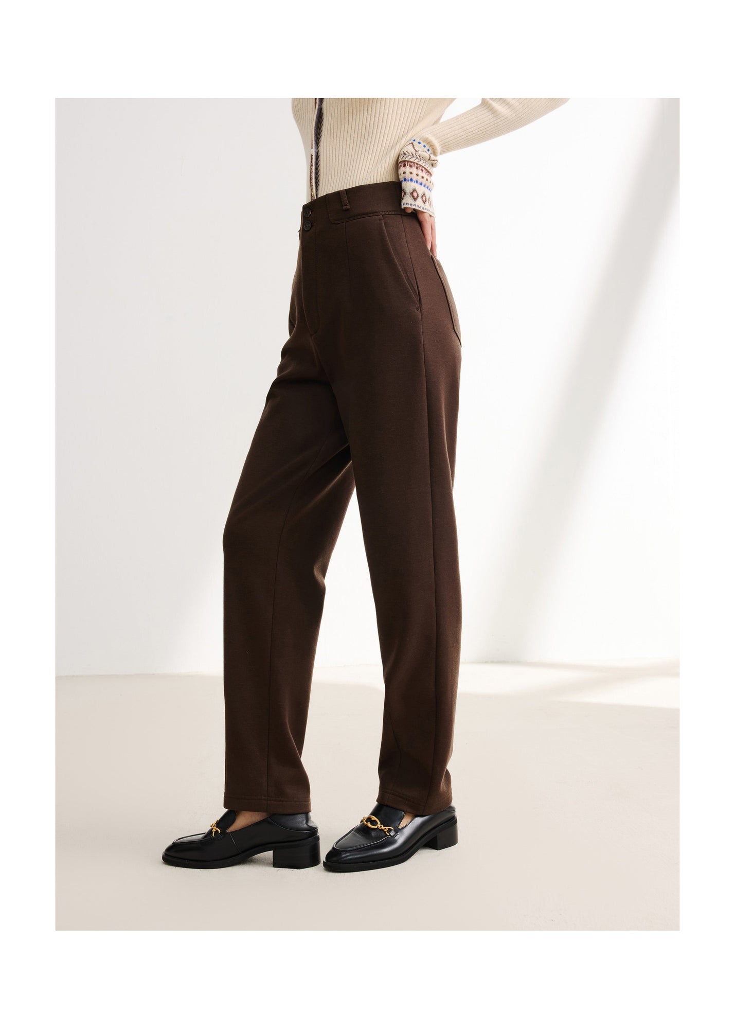 TENCEL Wool Pants | Brown