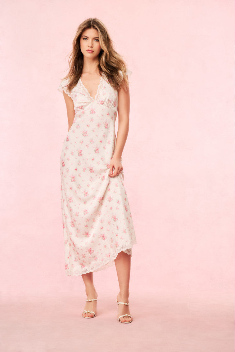Theodore Silk-Blend Floral Maxi Dress | Thulian Pink
