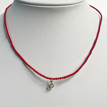 Friendship Initial Necklace | 10K Yellow Gold | Red