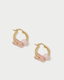 Toukie Beaded Hoop | Gold/Pink Multi