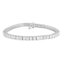 14.50 CT Princess Natural Diamond | Tennis Bracelet | 14K White Gold | G-H Color | VS Clarity