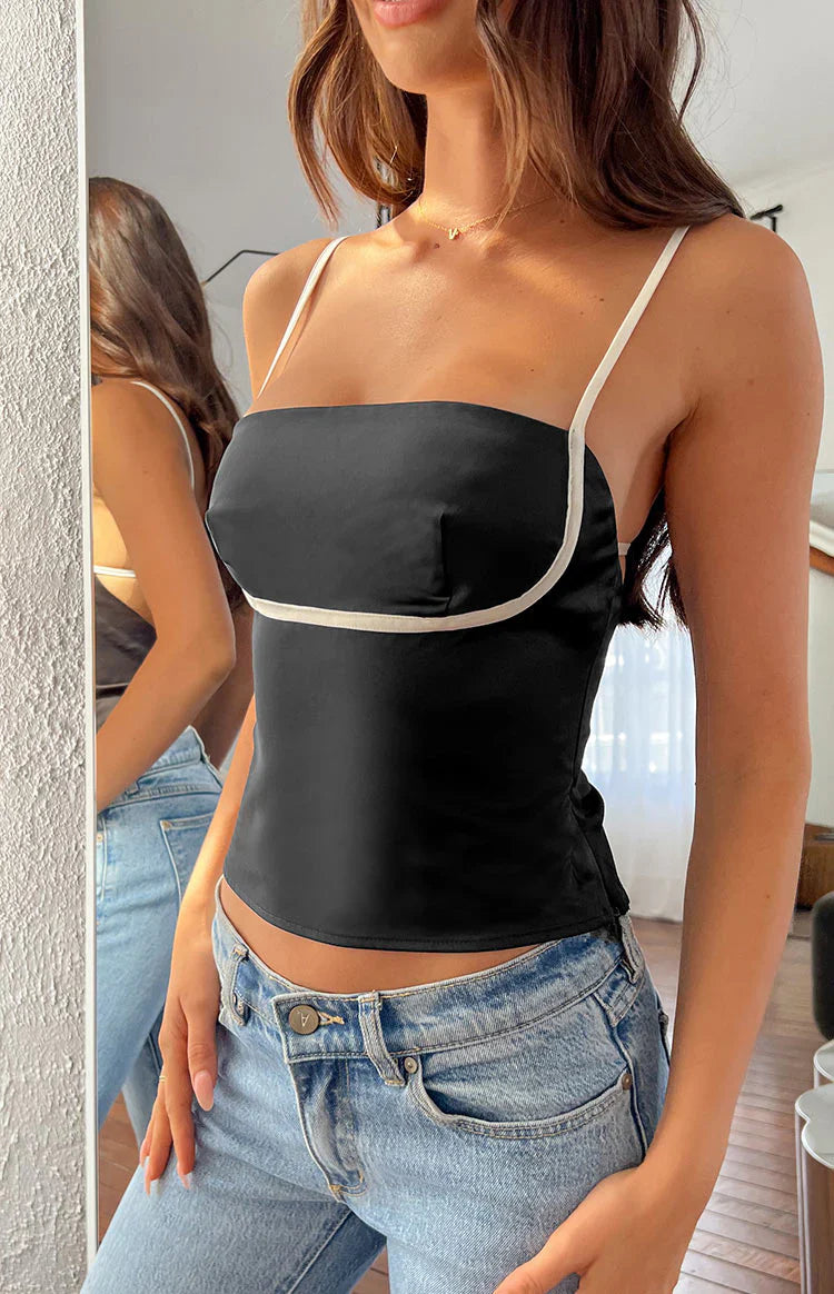 Tamra Low Back Top | Black