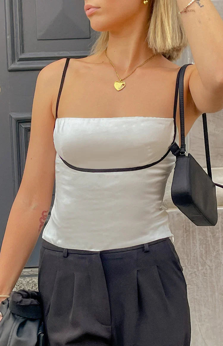 Tamra Low Back Top | White