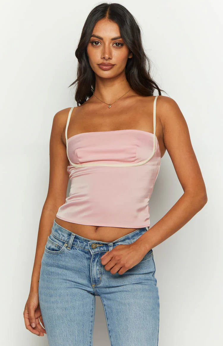 Tamra Low Back Top | Pink