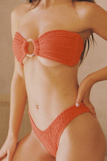Lulu Zig Zag Stitch Bikini Bottom | Tangerine