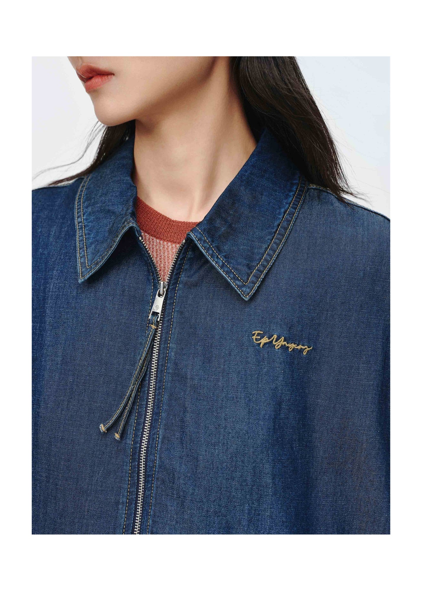 Tencel-Cotton Denim Jacket | Navy