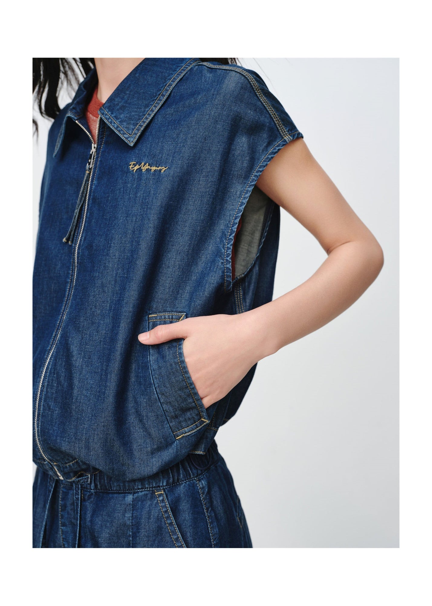 Tencel-Cotton Denim Jacket | Navy