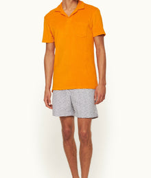 Terry Towelling Tailored Fit Cotton Towelling Polo Shirt | Ember