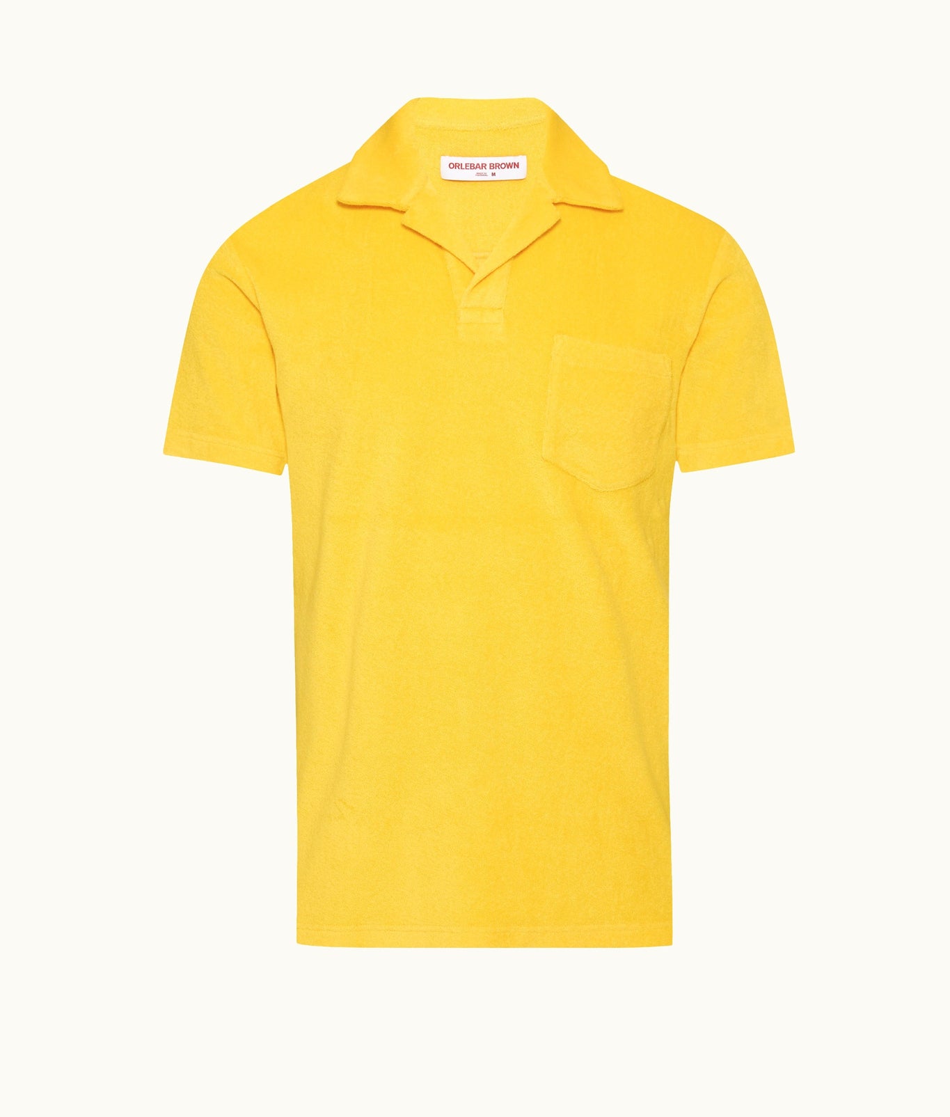 Terry Towelling Tailored Fit Cotton Towelling Polo Shirt | Yellow Blaze