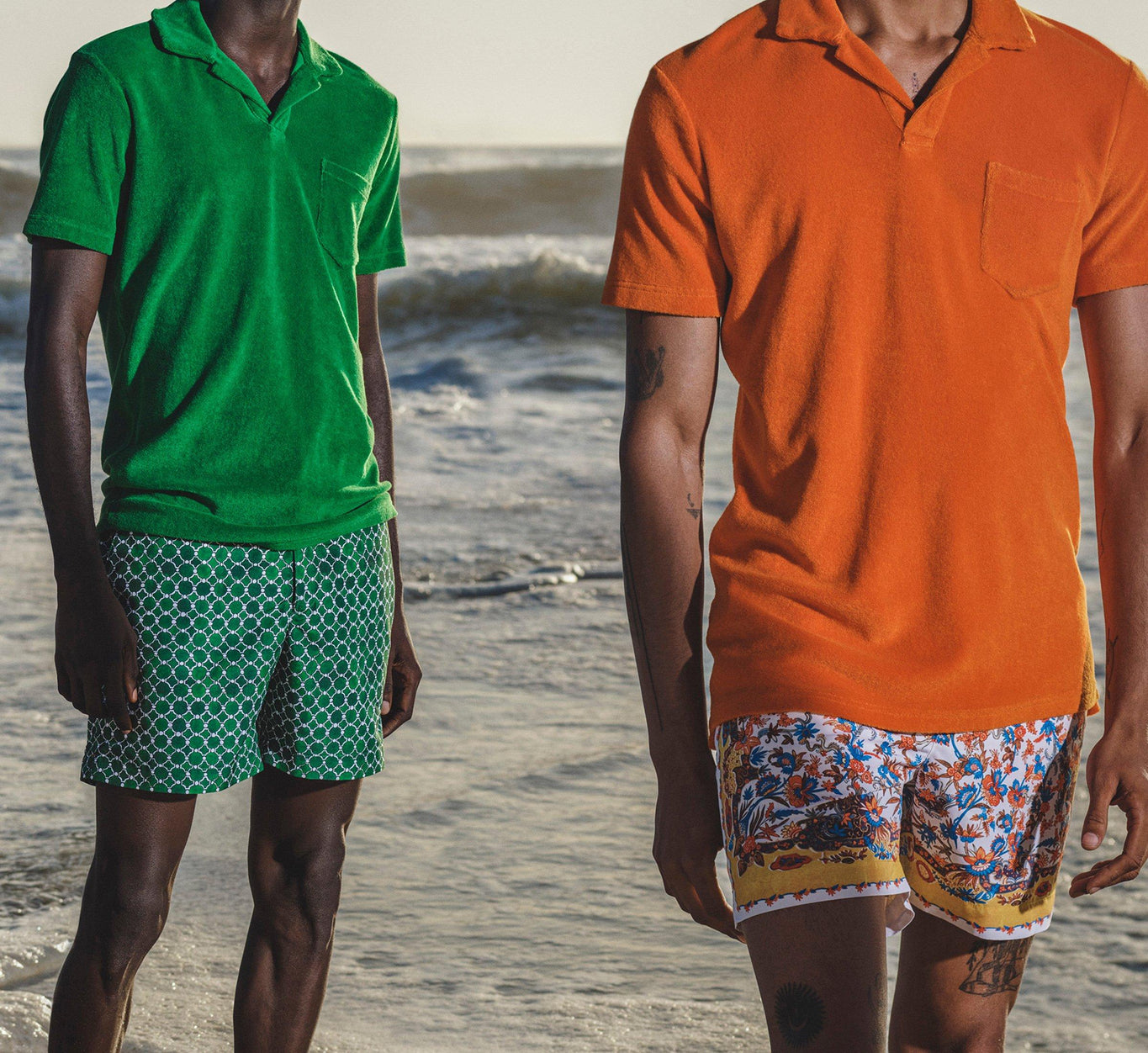 Terry Towelling Tailored Fit Organic Cotton Towelling Resort Polo Shirt | Tiger Lily