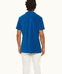Terry Towelling Tailored Fit Towelling Resort Polo Shirt | Signal Blue