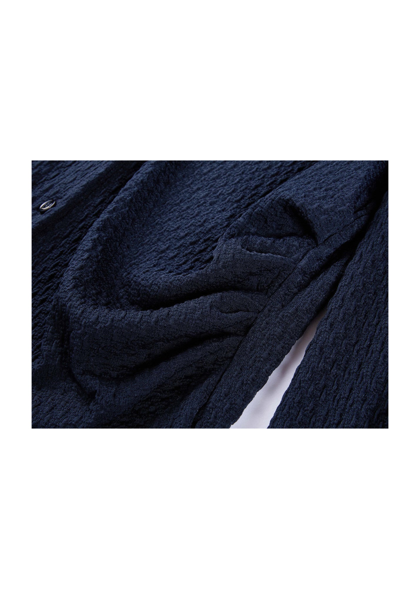 Textured Pleated Shirt | Navy
