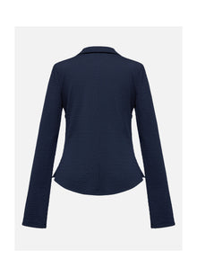 Textured Pleated Shirt | Navy