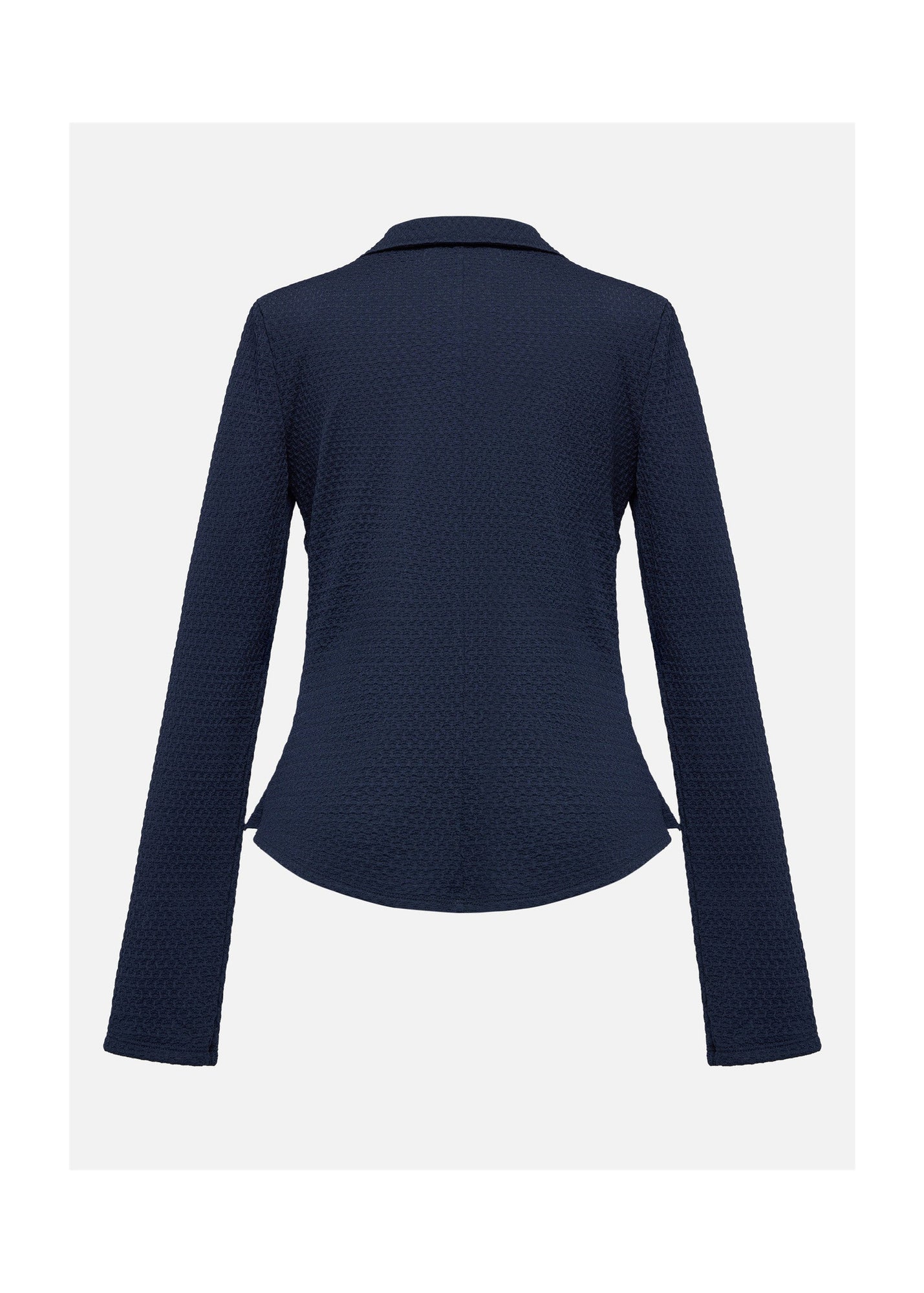 Textured Pleated Shirt | Navy