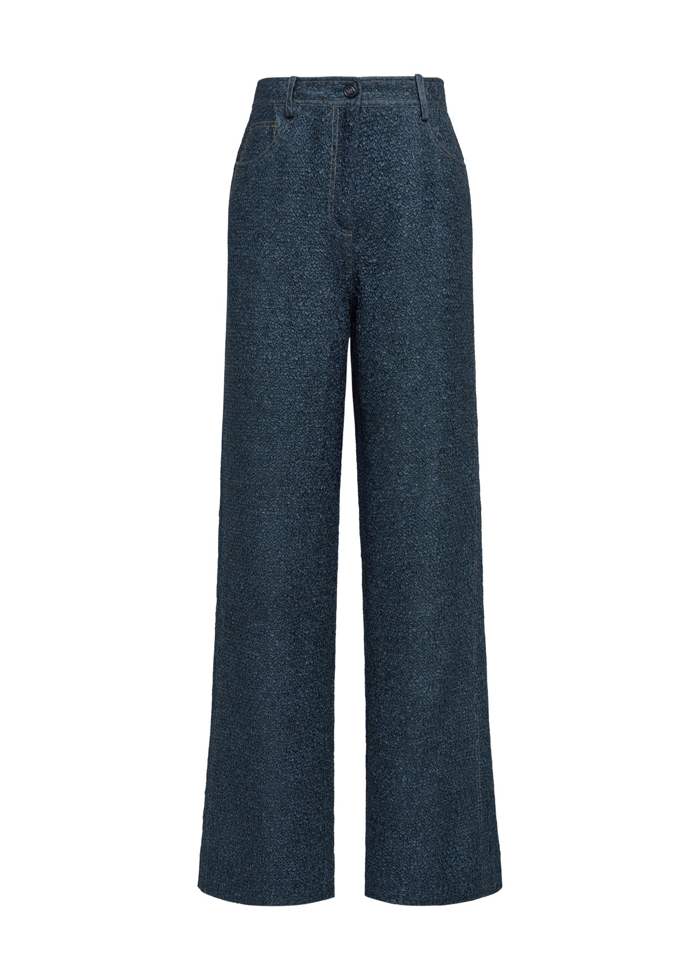 Textured Straight Pants | Navy