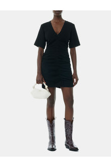 Textured Suiting Mini Dress | Black