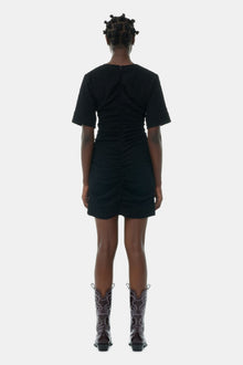 Textured Suiting Mini Dress | Black