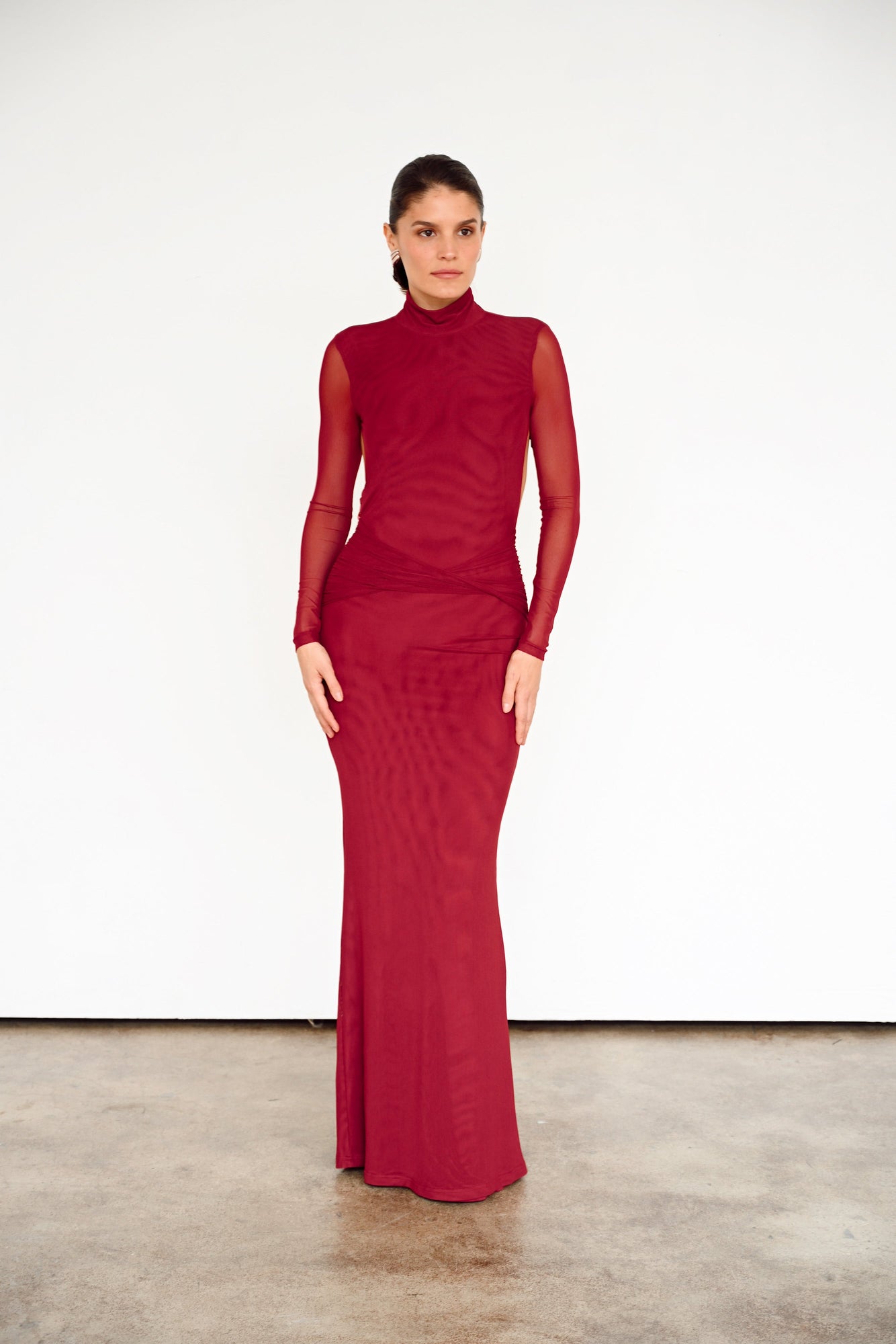 Salome Beaded Dress | Merlot