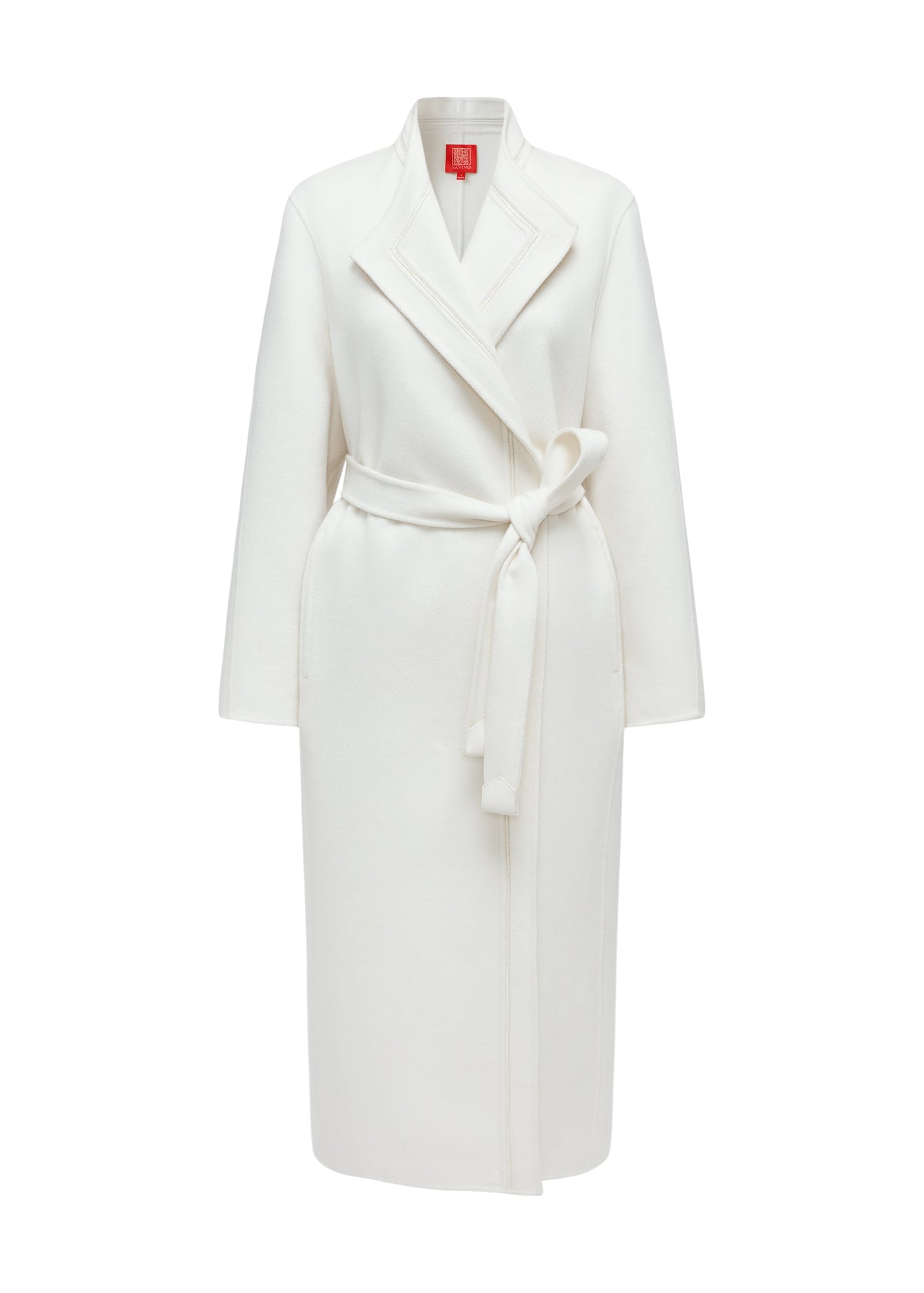 Thin-Strap Cashmere Coat | White