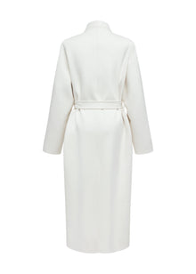 Thin-Strap Cashmere Coat | White