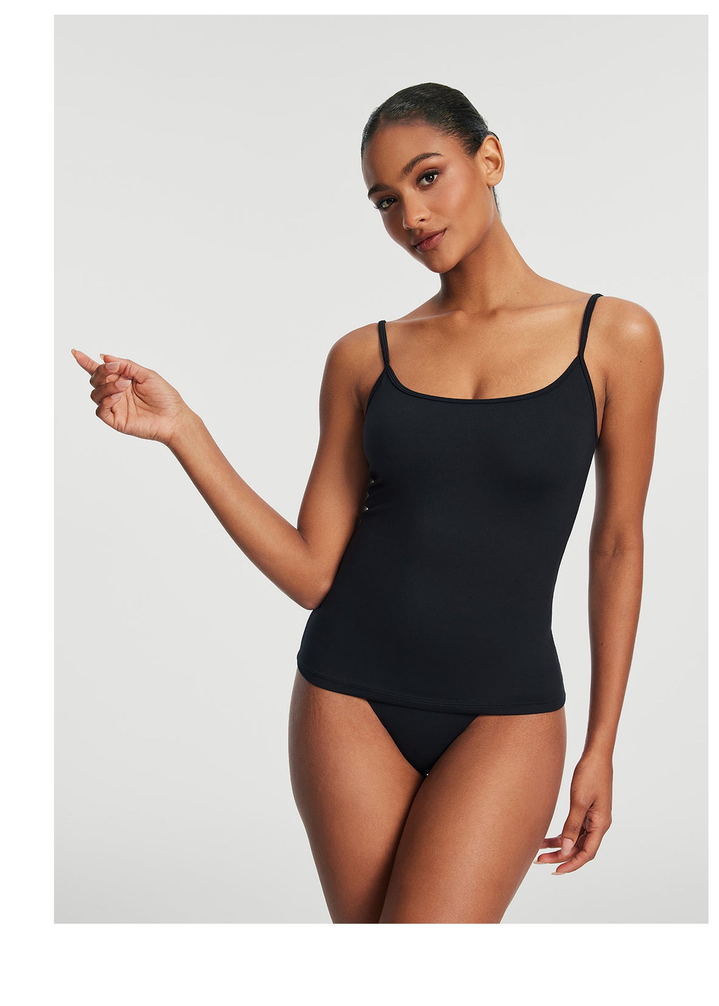 Thin Strap Tank Top | Black
